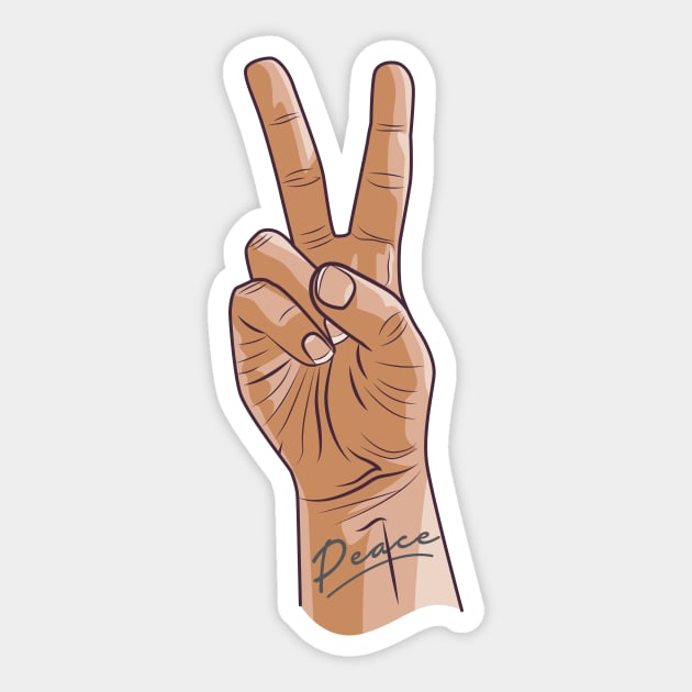 Non violence - Peace hand signal Sticker by Bubsart78